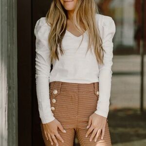 Nation LTD Elizabeth puff sleeved long sleeve tshirt. XS